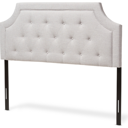 Mars Full Headboard in Tufted Gray Beige Fabric